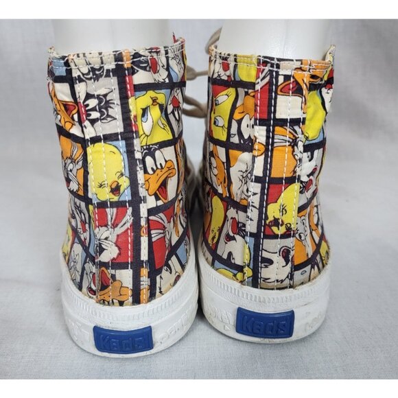 VTG 1993 Looney Tunes Keds High Top Women's Sz 8 Shoes Y2K Sneakers Tweety Bugs - Picture 6 of 10